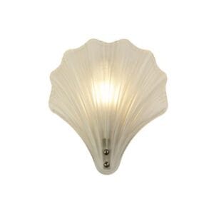 Wall Lighting - Searchlight Shell 1Lt Wall Light Satin Silver Metal &Frosted Glass IP44 (28980SS)