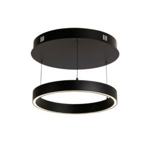 Ceiling Pendants - Searchlight Layla Gesture Control Pendant Black Metal & Opal Acrylic (30410BK)
