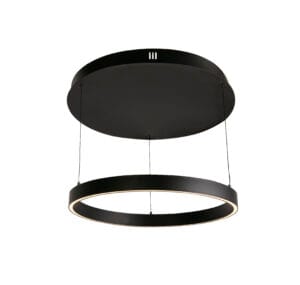 Ceiling Pendants - Searchlight Layla Gesture Control Pendant Black Metal & Opal Acrylic (30411BK)