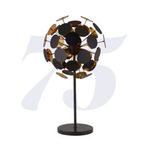 Table Lamps - Searchlight Discus 3Lt Table Lamp Black Metal Black & Gold PC Discs (3070BG)