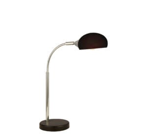 Table Lamps - Searchlight Astro Table Lamp Black & Chrome Metal & White Glass Shade (3086-1BK)