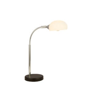 Table Lamps - Searchlight Astro Table Lamp Black & Chrome Metal & Opal Glass Shade (3086-1WH)