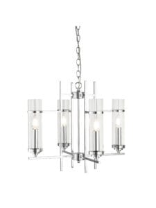 Ceiling Pendants - Searchlight Milo 4Lt Pendant Chrome Metal & Glass (3094-4CC)