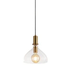 Ceiling Pendants - Searchlight Margarita Pendant Brass Metal & Clear Glass (31031-1PB)