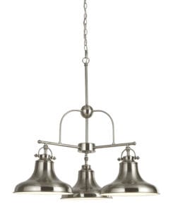 Ceiling Pendants - Searchlight Dallas 3Lt Pendant Satin Silver (3183-3SS)