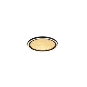 Searchlight Luna LED Flush Sand Black Metal & Gold PC Diffuser