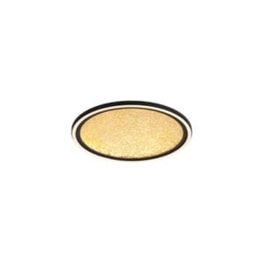 Searchlight Luna LED Flush Sand Black Metal & Gold PC Diffuser