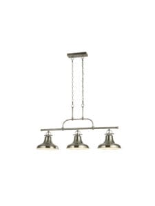 Ceiling Pendants - Searchlight Dallas 3Lt Bar Pendant Satin Silver Metal (3193-3SS)