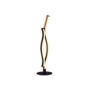 Table Lamps - Searchlight Bloom Table Lamp Black Metal & Wood Effect (32101-1BK)