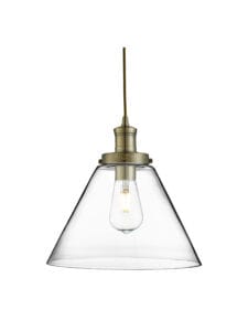 Ceiling Pendants - Searchlight Pyramid Pendant Antique Brass Metal & Glass (3228AB)