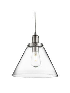 Ceiling Pendants - Searchlight Pyramid Pendant Chrome Metal & Glass (3228CC)