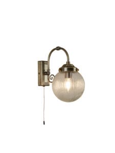 Wall Lighting - Searchlight Belvue Wall Light Antique Brass Metal & Clear Glass (3259AB)