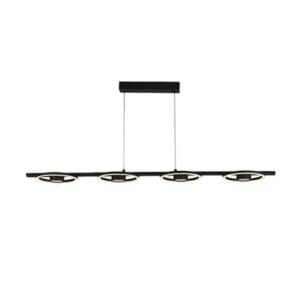 Ceiling Pendants - Searchlight Space 4Lt LED Bar Pendant Black Metal (32804-4BK)