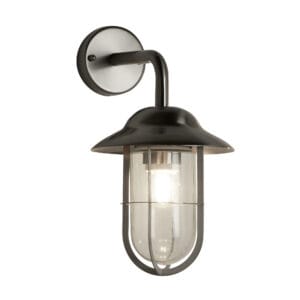 Wall Lighting - Searchlight Toronto Outdoor Wall Light Satin Silver Metal & Clear Glass (3291SS)