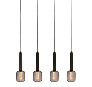 Ceiling Pendants - Searchlight Dulwich 4Lt Bar Pendant Black Metal (35720-4BK)