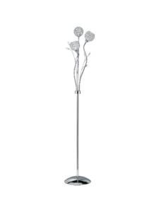 Floor Lamps - Searchlight Bellis II 3Lt Floor Lamp Chrome & Clear Glass (3573CC)