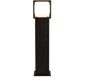 Bollards & Posts - Searchlight Athens Outdoor Post Black Metal & Opal Glass (38141-650)