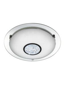 Bathroom Lighting - Searchlight Portland LED Bathroom Flush Chrome Metal Glass & Crystal I (3883-31)