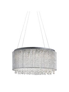 Ceiling Pendants - Searchlight Elise II 8Lt Pendant Chrome Metal & Clear Crystal (4048-8CC)