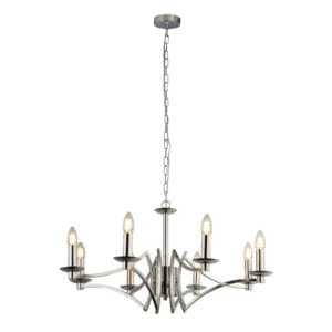 Ceiling Pendants - Searchlight Ascot 8Lt Pendant Chrome Metal (41312-8CC)