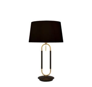 Table Lamps - Searchlight Jazz Table Lamp Black Satin Brass Metal & Black Velvet (41431SB)