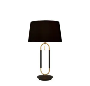 Searchlight Jazz Table Lamp Black Satin Brass Metal & Black Velvet
