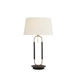 Table Lamps - Searchlight Jazz Table Lamp Black Satin Silver Metal & White Velvet (41431SS)