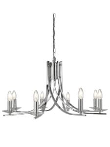 Ceiling Pendants - Searchlight Ascona 8Lt Pendant Chrome Metal & Glass (4168-8CC)