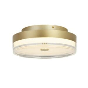 Searchlight Cyprus LED Flush Gold Metal and Clear Acrylic