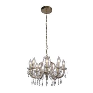 Ceiling Pendants - Searchlight Utah Outdoor 8Lt Pendant Gold & Crystal (44761-8GO)