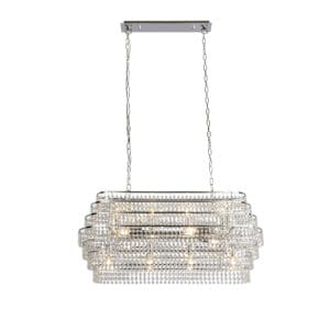Ceiling Pendants - Searchlight Rene 12Lt Ceiling Pendant Chrome & Crystal (4512-12CC)