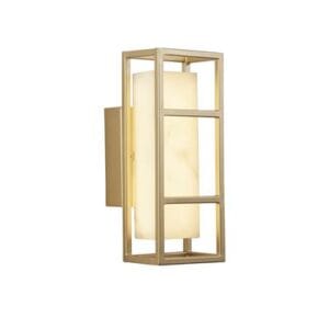 Wall Lighting - Searchlight Mirage LED Wall Light Matt Gold & Marbleised Resin (45910GO)
