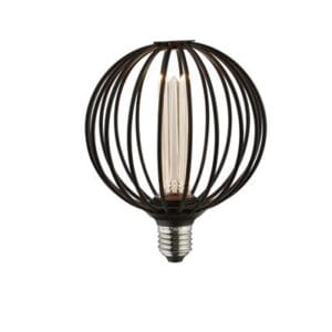 Decorative Bulbs - Searchlight Globe Lamp Black Metal (4.5W 4000K) (46004BK)