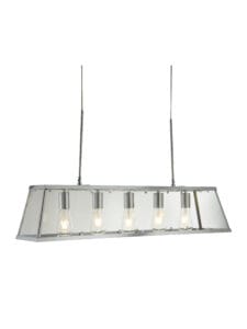 Ceiling Pendants - Searchlight Voyager 5Lt Bar Pendant Chrome Metal & Glass (4614-5CC)