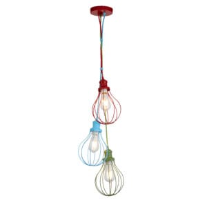 Ceiling Pendants - Searchlight Novelty 3Lt Pendant MultiColoured Metal (4683-3)
