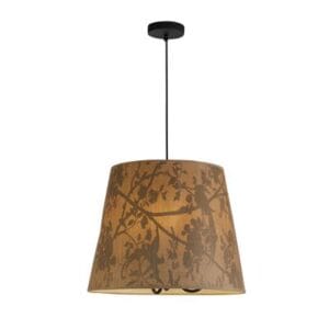 Ceiling Pendants - Searchlight Isla 3Lt Pendant Recycled Paper Shade and Black Metal (47810-3NA)