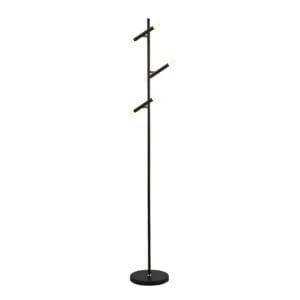 Floor Lamps - Searchlight Wands 3Lt LED Floor Lamp Black Metal & Acrylic (4869BK)