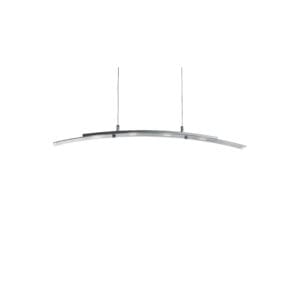 Ceiling Pendants - Searchlight Curve 4Lt Pendant Satin Silver Metal & Frosted Glass (5064-4SS)