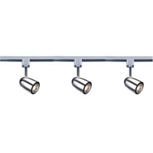 Track Kits - Searchlight Track & Spot Pack 3 Silver Heads 1m Track 2 Way Connector (51018SS)