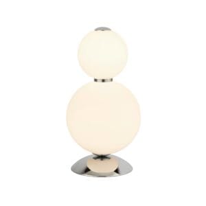 Table Lamps - Searchlight Snowball Table Lamp Chrome Metal & Opal Glass (51021-2CC)