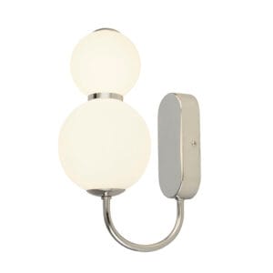Wall Lighting - Searchlight Snowball 2Lt Wall Light Chrome Metal & Opal Glass (51022-2CC)