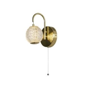 Wall Lighting - Searchlight Allure Wall Light Satin Brass Metal & Clear Acrylic (51481SB)