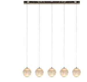 Ceiling Pendants - Searchlight Allure 5Lt Bar Pendant Chrome Metal & Clear Acrylic (51485-5CC)