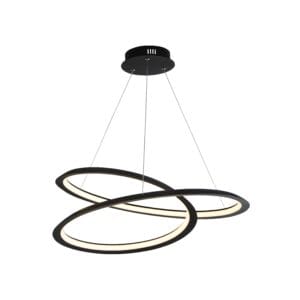 Ceiling Pendants - Searchlight Swirl II Pendant Sand Black Metal & Opal (51871-1BK)