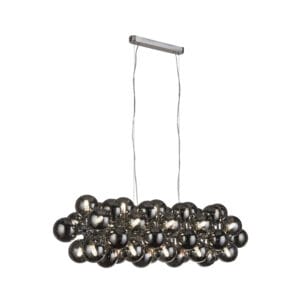 Ceiling Pendants - Searchlight Berry 25Lt Bar Pendant Chrome Metal & Smoked Glass (52131-25SM)