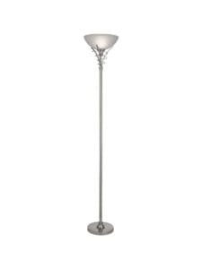 Floor Lamps - Searchlight Linea Uplighter Floor Lamp Satin Silver & Acid Glass (5222SS)