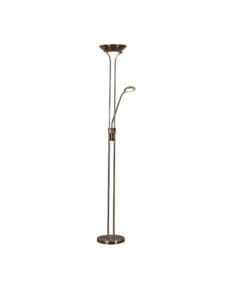 Floor Lamps - Searchlight Mother & Child Floor Lamp Antique Brass Metal & Glass (5430AB)
