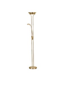 Floor Lamps - Searchlight Mother & Child LED Dimmable Floor Lamp Satin Brass (5430SB)
