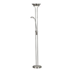 Floor Lamps - Searchlight Mother & Child Floor Lamp Satin Silver Metal & Glass (5430SS)