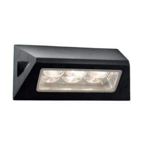 Wall Lighting - Searchlight Peru LED Outdoor Wall Light Black & Glass DiffuserIP44 (5513BK)